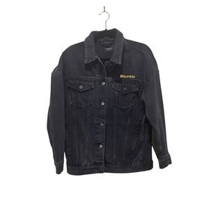 Bumble Unisex Denim Jacket Black and Yellow Size Medium